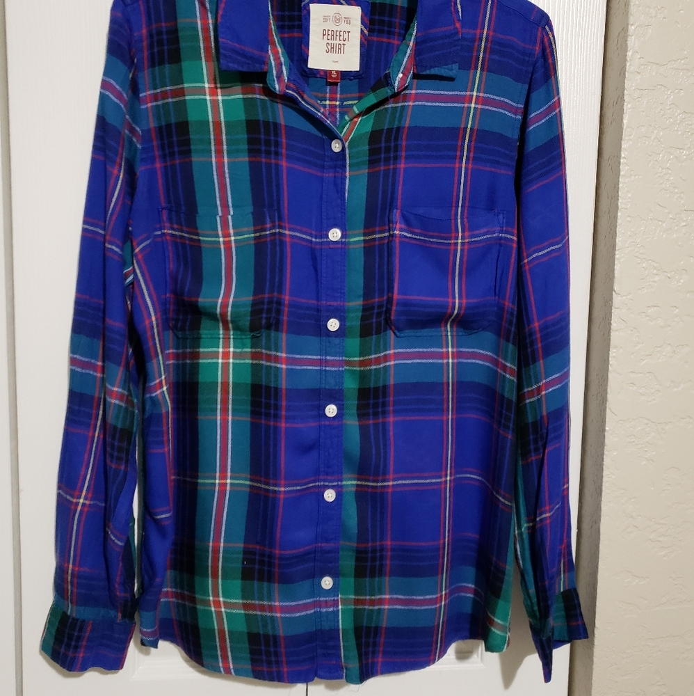 Cobalt Flannel Button Down